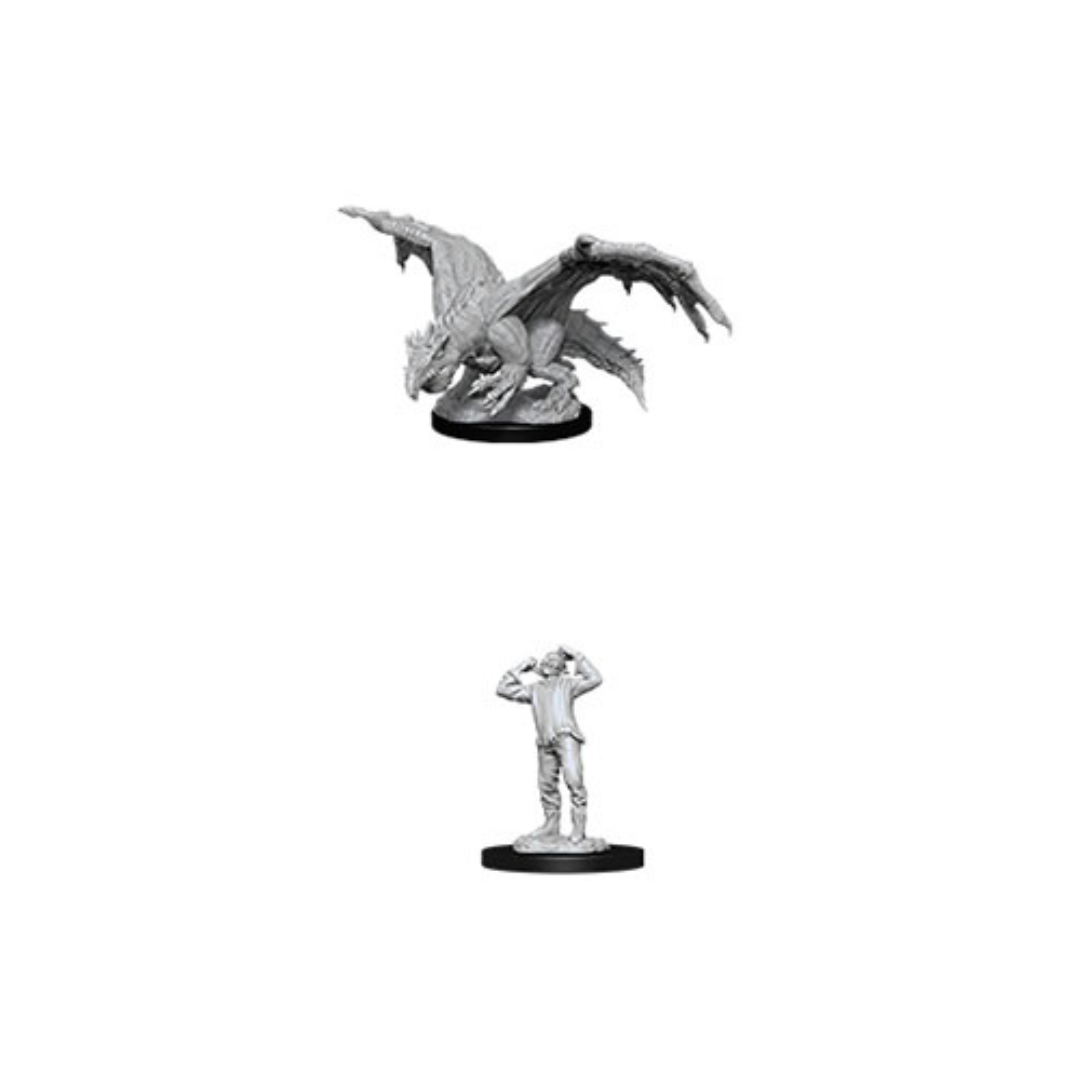 Wizkids - D&D Nolzurs Marvelous Miniatures: Green Dragon Wyrmling & Afflicted Elf - Wave 11