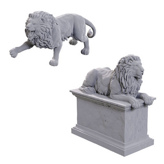 Wizkids - Deep Cuts Miniatures: Stone Lion/Animated Stone Lion - Wave 24