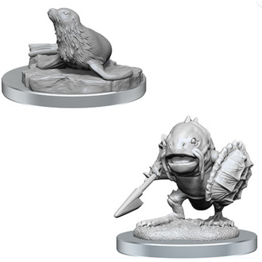 WizKids - D&D Nolzurs Marvelous Miniatures: Locathah & Seal - Wave 20