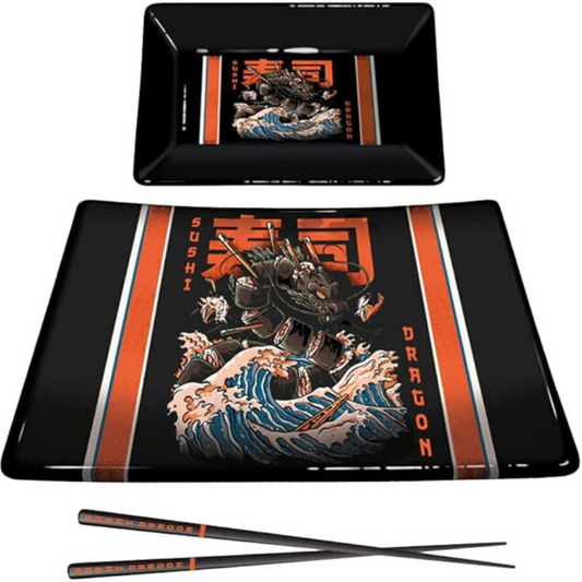 Sushi Dragon 2 Sushi Trays & Chopsticks