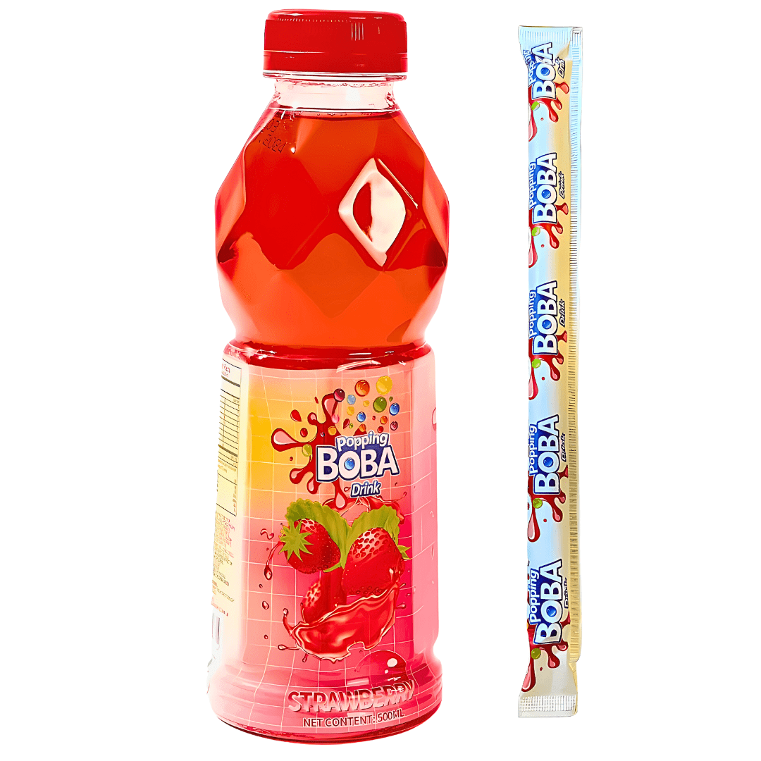 Oriental Popping Boba Drink - Strawberry Flavour 500ml