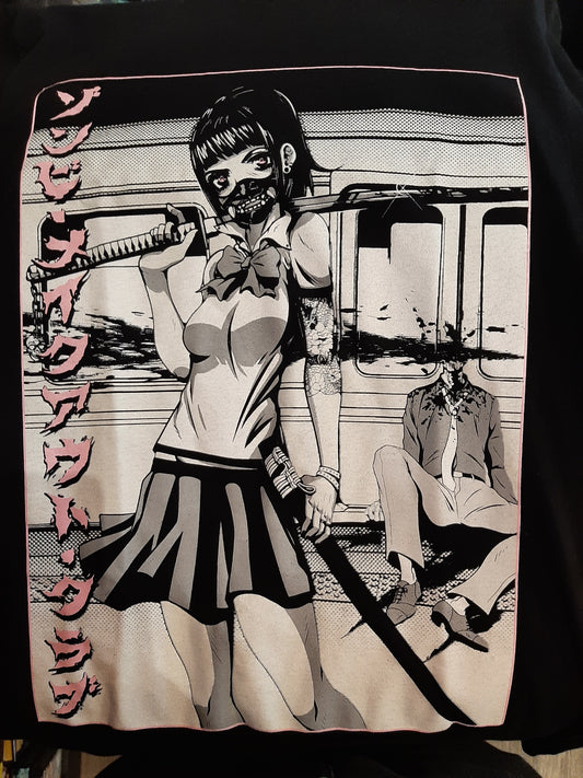 Zombie Makeout Club T-shirt (samurai girl)